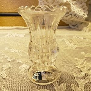 Vtg Bud Vase 24% Lead Cut Crystal Glass Yugoslavia